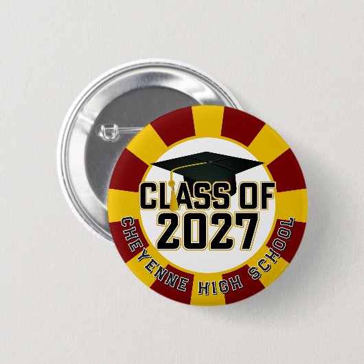 Letterman Class of 2027 Graduation 缶バッジ (正面&裏面)
