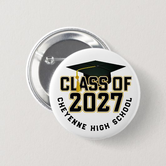 Letterman Class of 2027 Graduation 缶バッジ (正面&裏面)