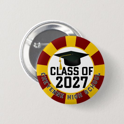Letterman Class of 2027 Graduation 缶バッジ (正面&裏面)