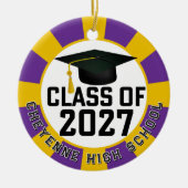 Letterman Class of 2027 Photo Graduation セラミックオーナメント (正面)