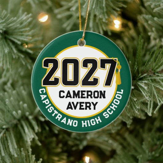 Letterman Class of 2027 Photo Graduation セラミックオーナメント (ツリー)