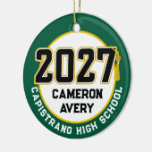 Letterman Class of 2027 Photo Graduation セラミックオーナメント (左)