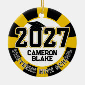 Letterman Class of 2027 Photo Graduation セラミックオーナメント (正面)