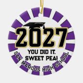 Letterman Class of 2027 Photo Graduation セラミックオーナメント (正面)