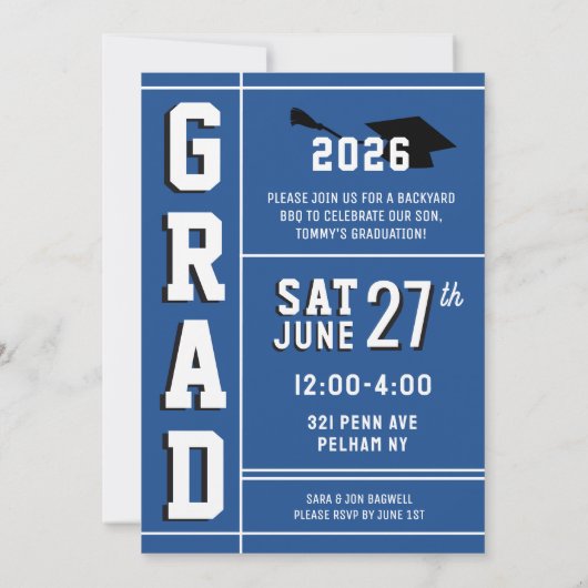 LETTERMAN GRAD BLUE Announcement & Invitation 招待状 (裏面)
