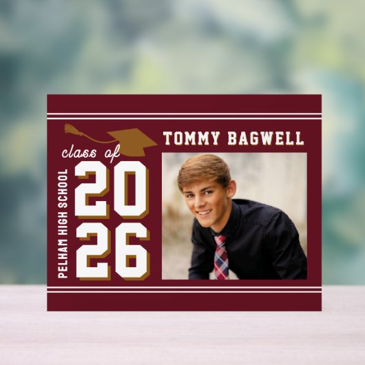 LETTERMAN GRAD MAROON  アクリルサイン (ニュートラル)