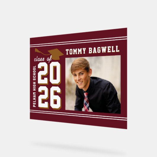 LETTERMAN GRAD MAROON アクリルサイン (傾斜)