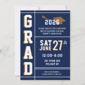 LETTERMAN GRAD NAVY Announcement & Invitation 招待状 (裏面)
