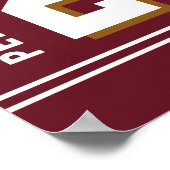 LETTERMAN GRAD school colors MAROON  ポスター (角)