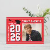 LETTERMAN GRAD School Colors RED  招待状 (スタンド正面)