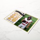 Letterman Graduation Announcement 箔招待状 (回転した状態)