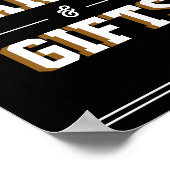 Letterman Graduation BLACK Cards & Favors  ポスター (角)