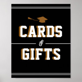 Letterman Graduation BLACK Cards & Favors  ポスター