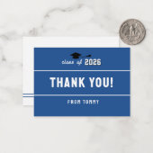 Letterman Graduation Blue ノートカード (正面/裏面インサイチュ)