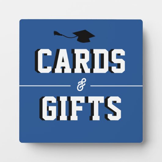 Letterman Graduation BLUE Cards & Favors  フォトプラーク (正面)