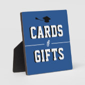 Letterman Graduation BLUE Cards & Favors  フォトプラーク (正面)