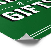 Letterman Graduation GREEN Cards & Favors  ポスター (角)