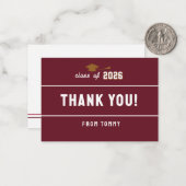 Letterman Graduation Maroon  ノートカード (正面/裏面インサイチュ)