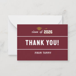 Letterman Graduation Maroon  ノートカード