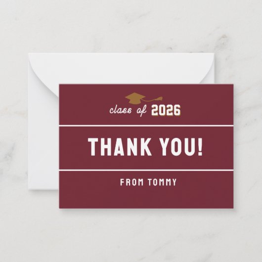 Letterman Graduation Maroon  ノートカード (正面)