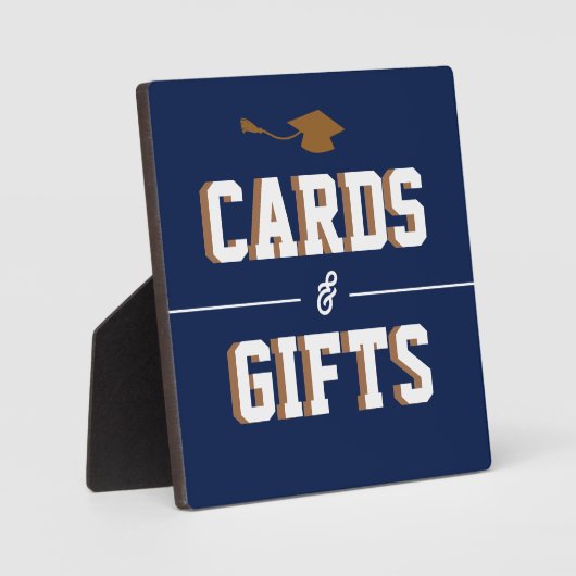 Letterman Graduation NAVY Cards & Favors  フォトプラーク (正面)