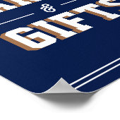 Letterman Graduation NAVY Cards & Favors  ポスター (角)
