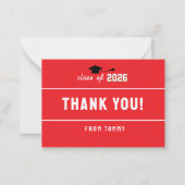 Letterman Graduation RED ノートカード (正面)