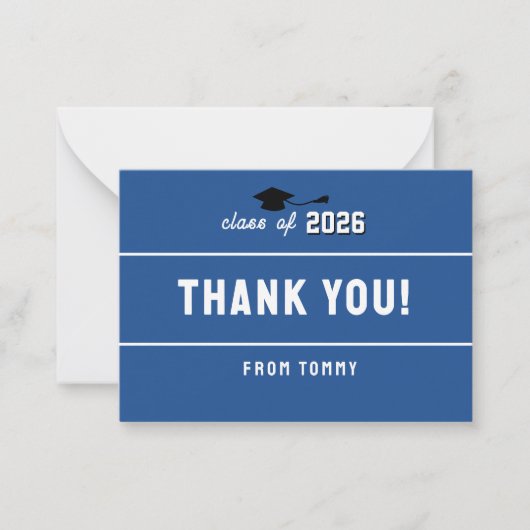 Letterman Graduation School Colors Blue ノートカード (正面)