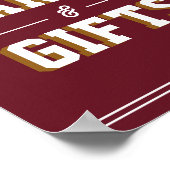 Letterman Graduation School Colors Cards & Favors  ポスター (角)