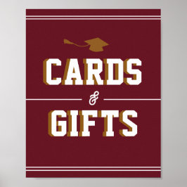 Letterman Graduation School Colors Cards & Favors  ポスター