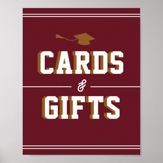 Letterman Graduation School Colors Cards & Favors  ポスター (正面)