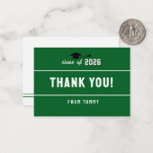 Letterman Graduation School Colors Green ノートカード (正面/裏面インサイチュ)