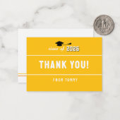 Letterman Graduation School Colors Yellow ノートカード (正面/裏面インサイチュ)