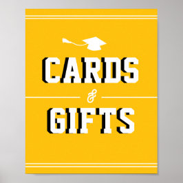 Letterman Graduation YELLOW  Cards & Favors  ポスター