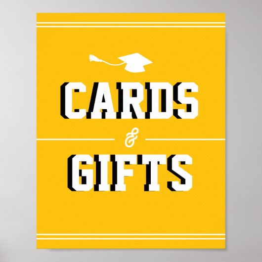 Letterman Graduation YELLOW  Cards & Favors  ポスター (正面)