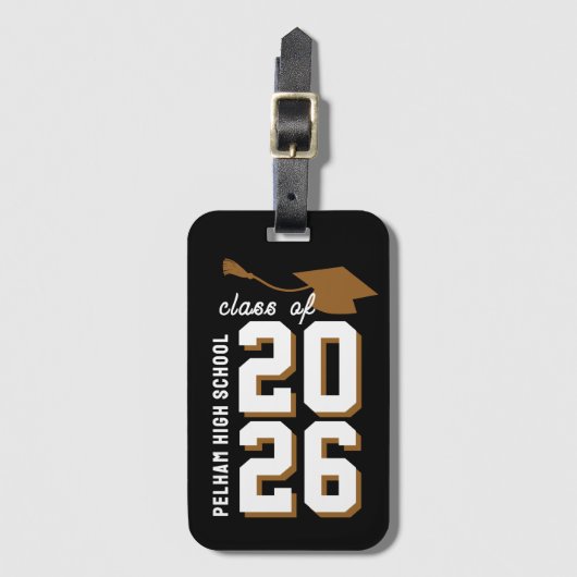 Letterman School Colors Graduation Customizable  ラゲッジタグ (正面縦)