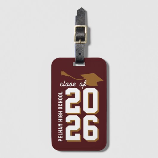 Letterman School Colors Graduation Customizable  ラゲッジタグ (正面縦)
