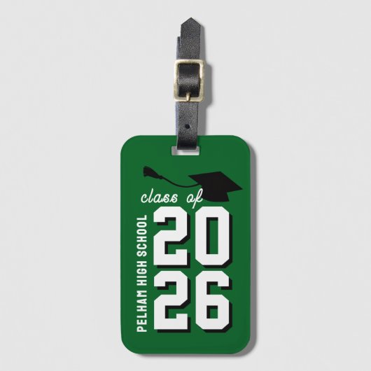 Letterman School Colors Graduation Customizable  ラゲッジタグ (正面縦)