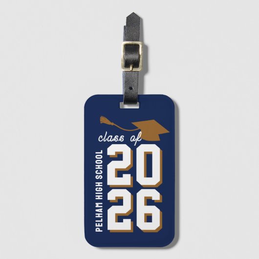 Letterman School Colors Graduation Customizable  ラゲッジタグ (正面縦)
