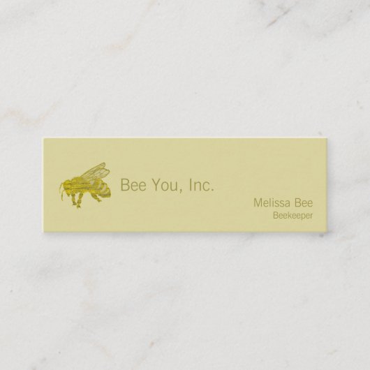 Letterpress Beeミニ名刺 スキニー名刺 (正面)