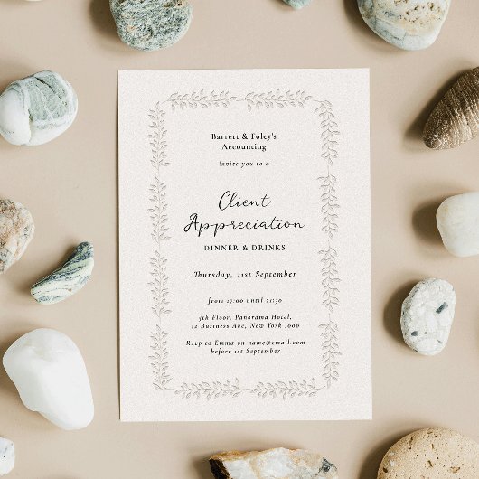 Letterpress Effect Client Appreciation Business 招待状