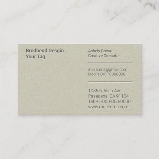 Letterpress Simple Business Man Company 名刺 (正面)