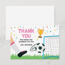 Letterpress Thank You Card Soccer Sport Birthday ( サンキューカード