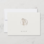 Letterpress twigアイボリー結婚の食事の選択RSVP 出欠カード (正面)