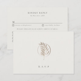 Letterpress twigアイボリー結婚の食事の選択RSVP 出欠カード