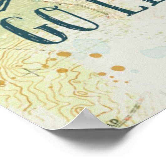 Letterpress USAの地図 ポスター (角)