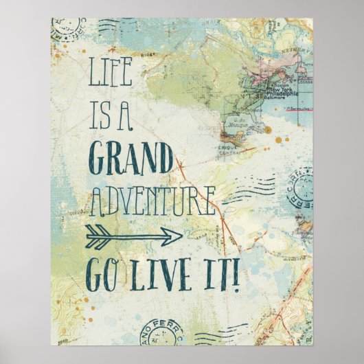 Letterpress USAの地図 ポスター (正面)