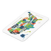 Letterpress USAの地図 マグネット (左側)