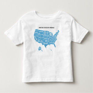Letterpress USAマップTシャツ トドラーTシャツ