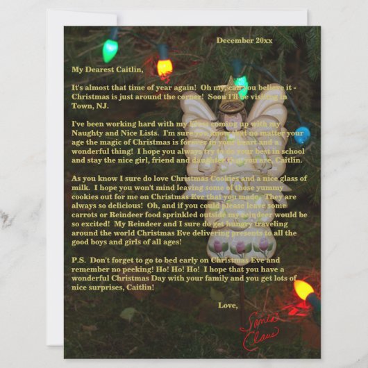 Letters from Santa Gold Angel Lights Name (正面)
